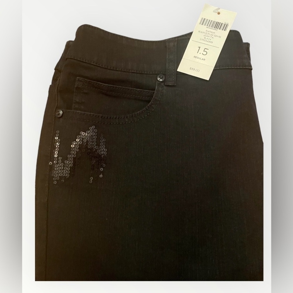 Chico’s Platinum Denim Black Jeans - Picture 3 of 8